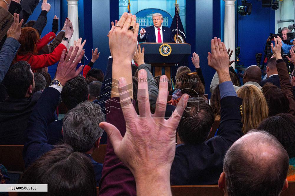 Trump Joins White House Briefing