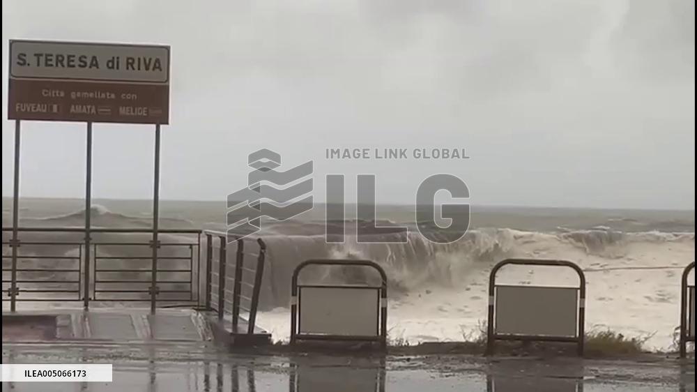 Italy: Storm Harry Brings Flooding and Massive Waves to Sicily