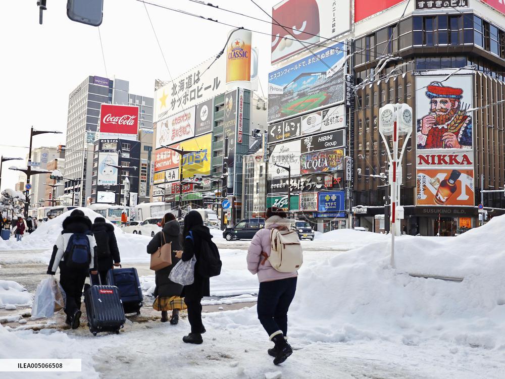 Heavy snow in Hokkaido