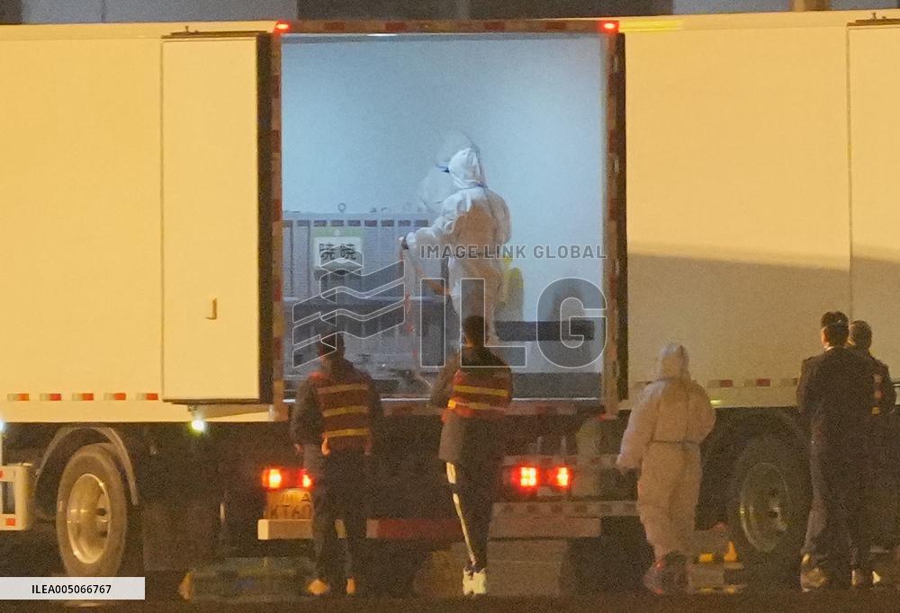 Twin giant pandas' arrival in China from Japan