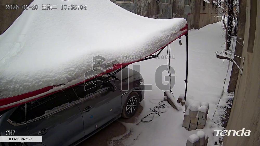 China: Tent Roof Collapses During Snow Removal in Henan