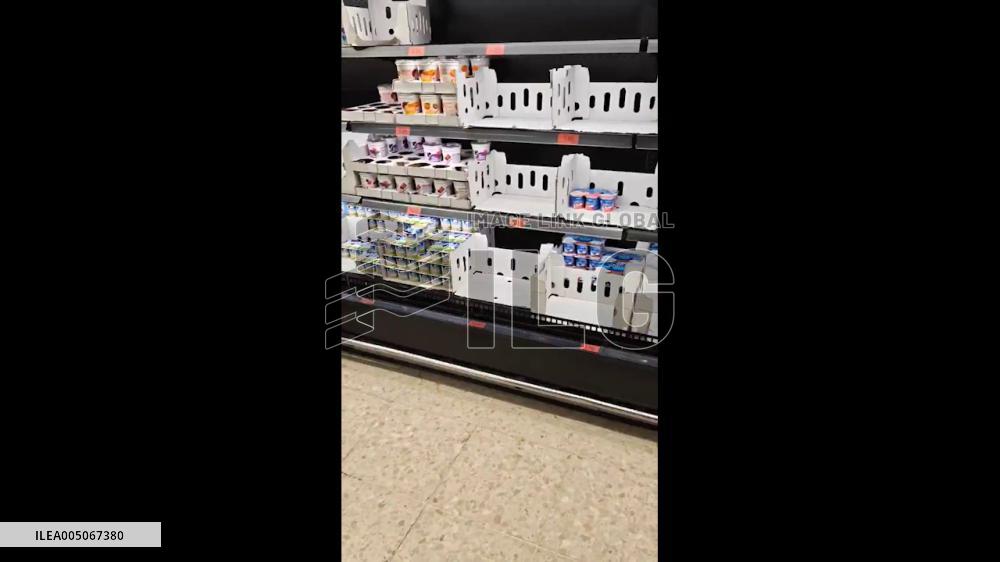 Spain: Supermarket Shelves Appear to Empty as Storm Leonardo Looms
