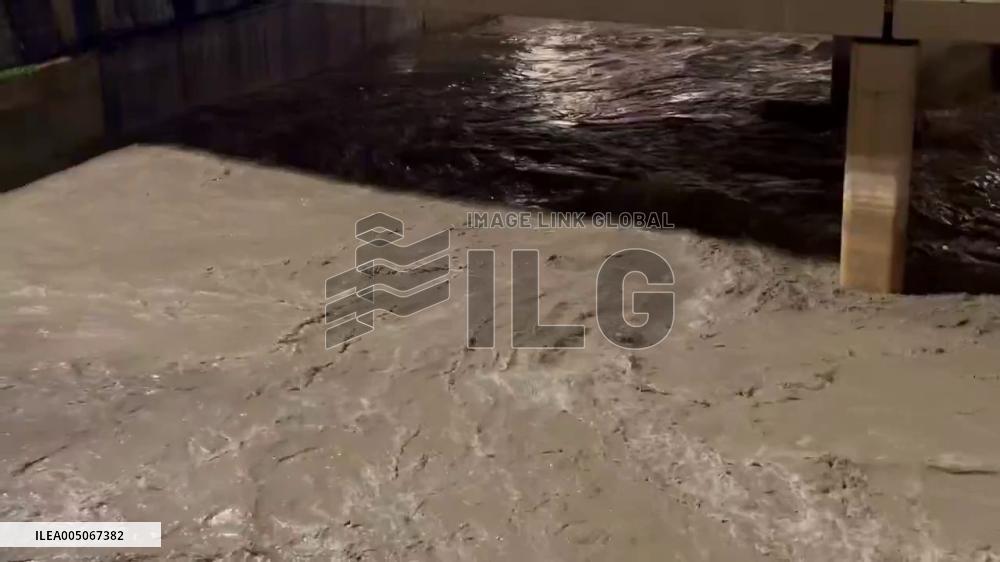 Spain: Genil River Swells in Granada as Storm Leonardo Nears