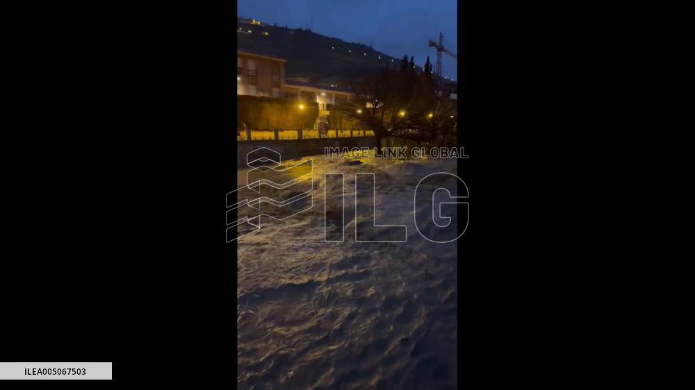 Spain: Genil River Swells in Granada as Storm Leonardo Nears 6