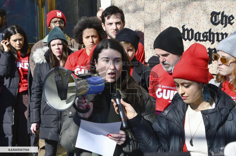 Rally protesting Washington Post layoffs