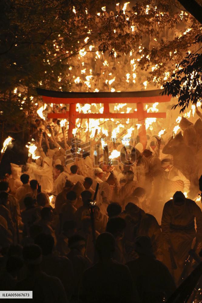 Fire festival in western Japan
