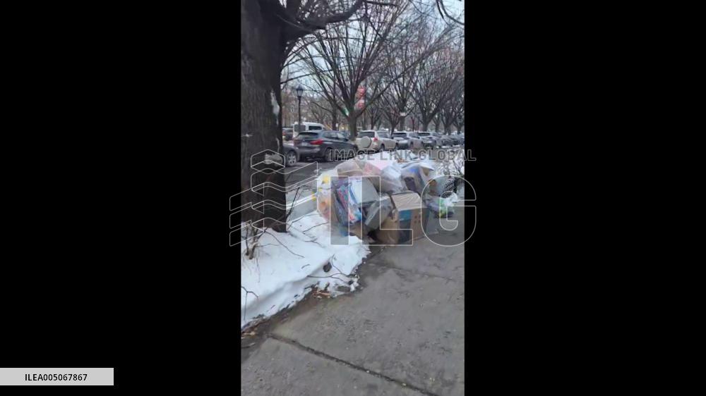 US: Trash Piles Up in NYC as Collection Falls Behind Due to Snow 3