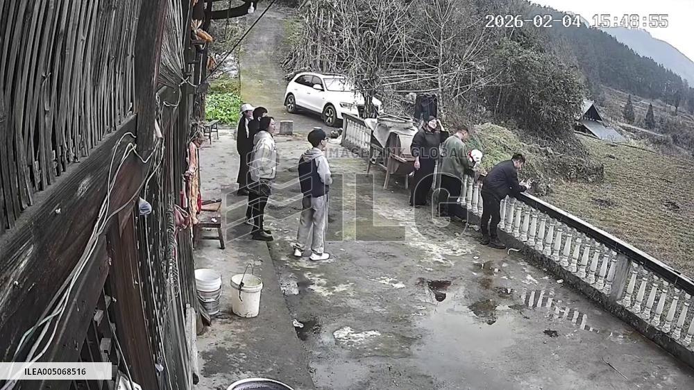 China: Ground Suddenly Collapses Under Residents Filming With Drone