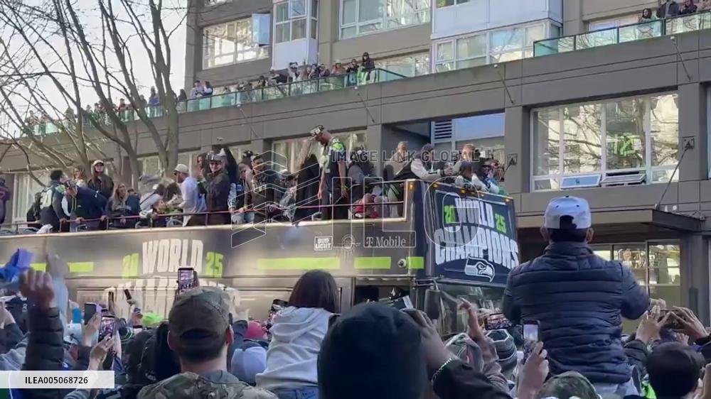 US: Seahawks Hold Super Bowl Victory Parade in Downtown Seattle