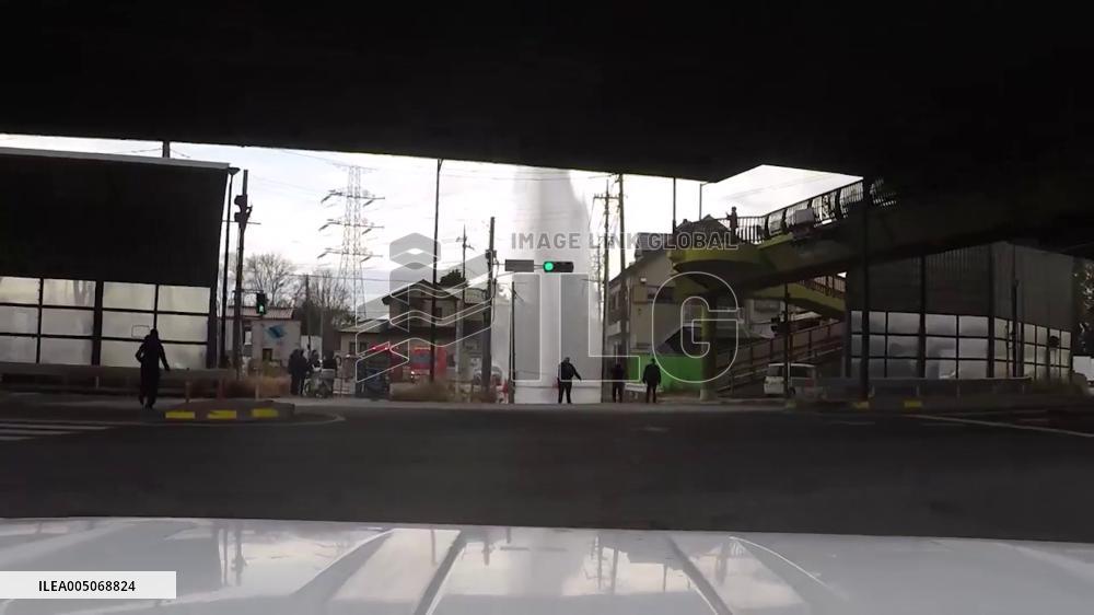 Japan: Water Shoots 10 Meters Into Air After Pipe Accident