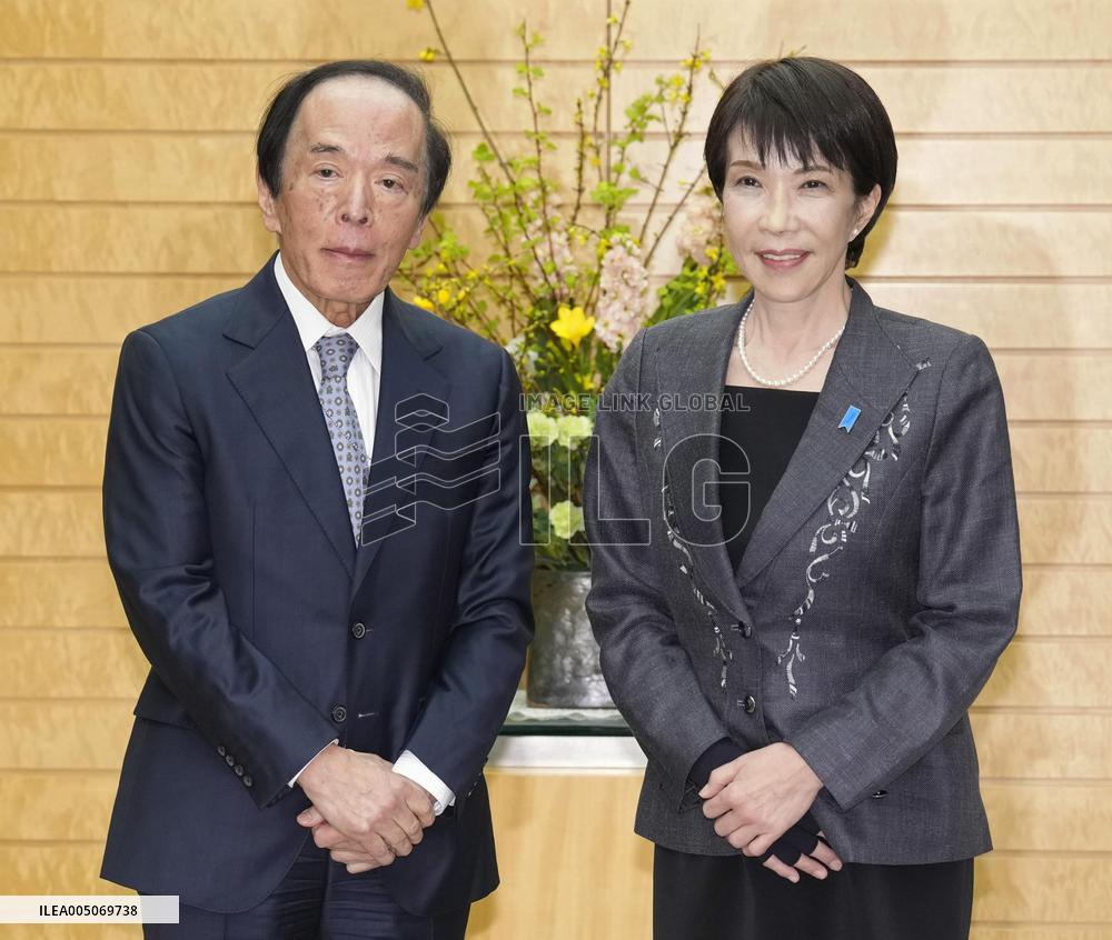 BOJ chief Ueda meets with PM Takaichi