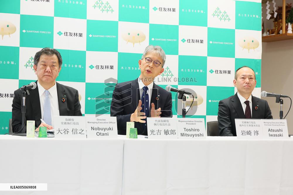 Sumitomo Forestry Holds Press Conference on Acquisition of U.S. Homebuilder Tri-Point Homes (TPH)