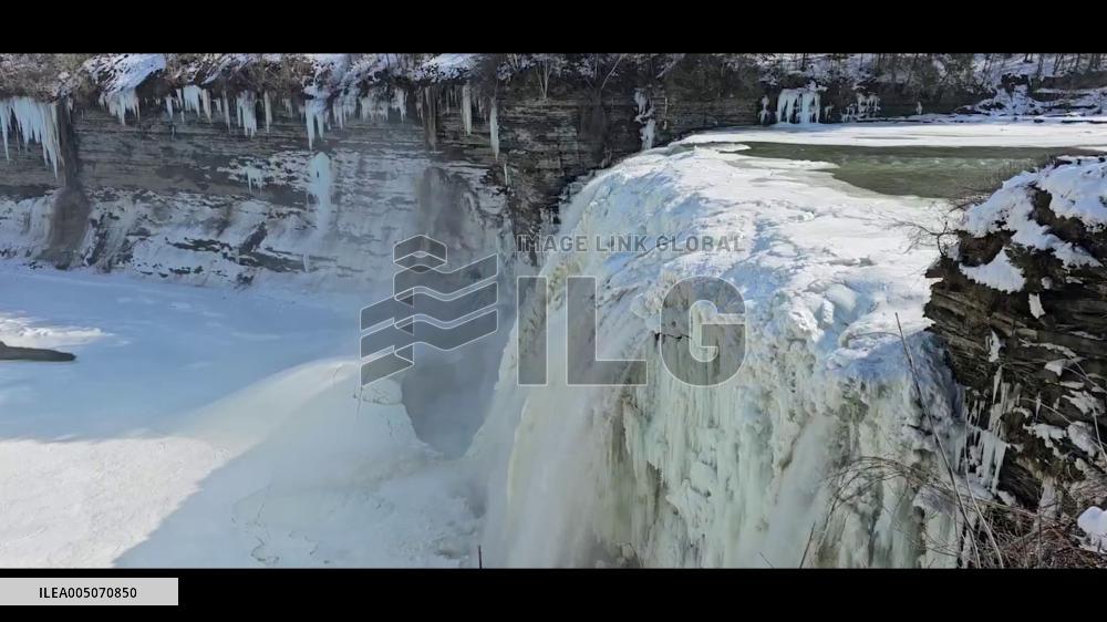 US: Icy Spectacle as Waterfalls Freeze in Letchworth State Park