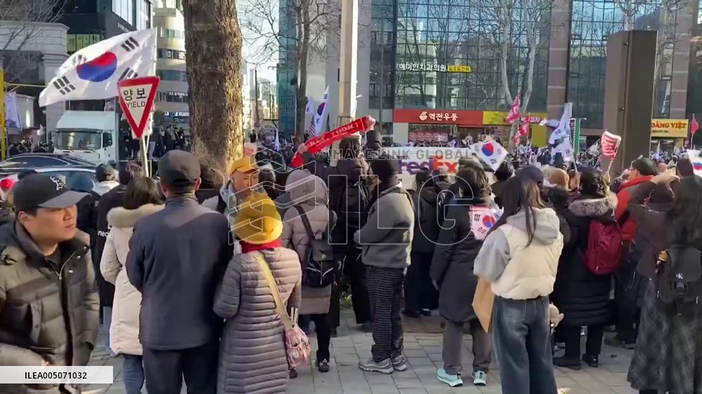 South Korea: Supporters of Former President Yoon Protest in Seoul