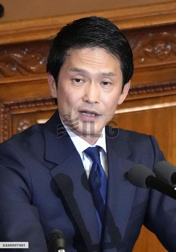 Japan main opposition party's leader Ogawa in parliament