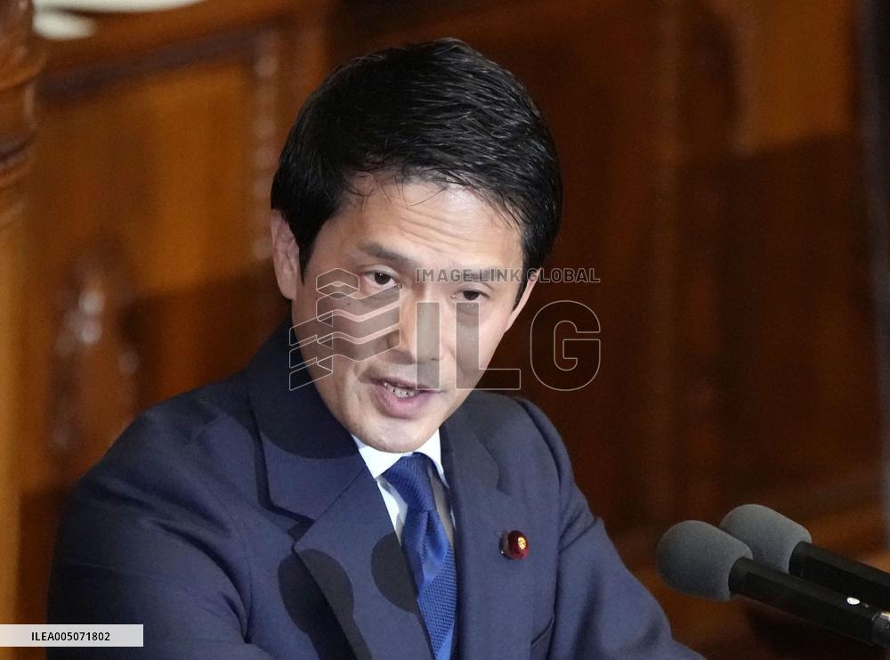 Japan main opposition party's leader Ogawa in parliament