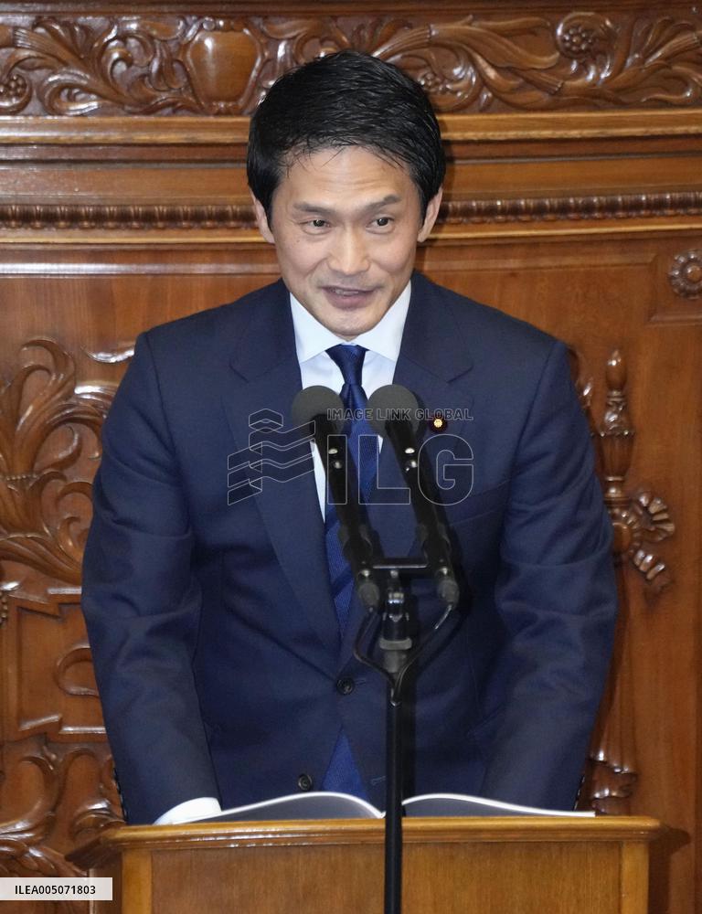 Japan main opposition party's leader Ogawa in parliament