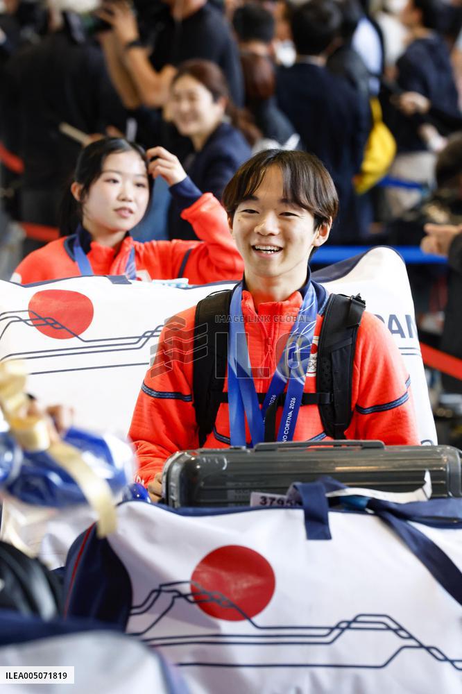 Japan team back home after Milan Cortina Olympics