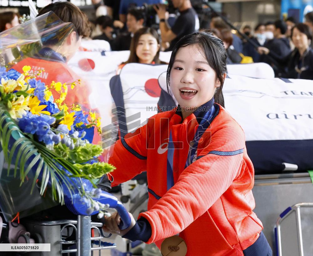 Japan team back home after Milan Cortina Olympics