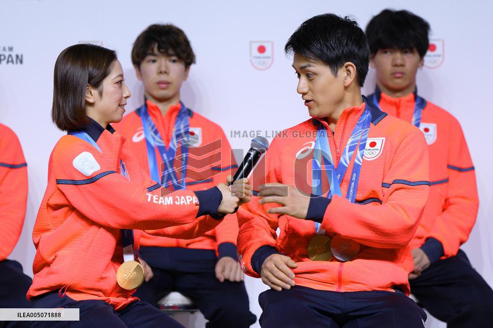 Athletes' press conference after Milan Cortina Olympics