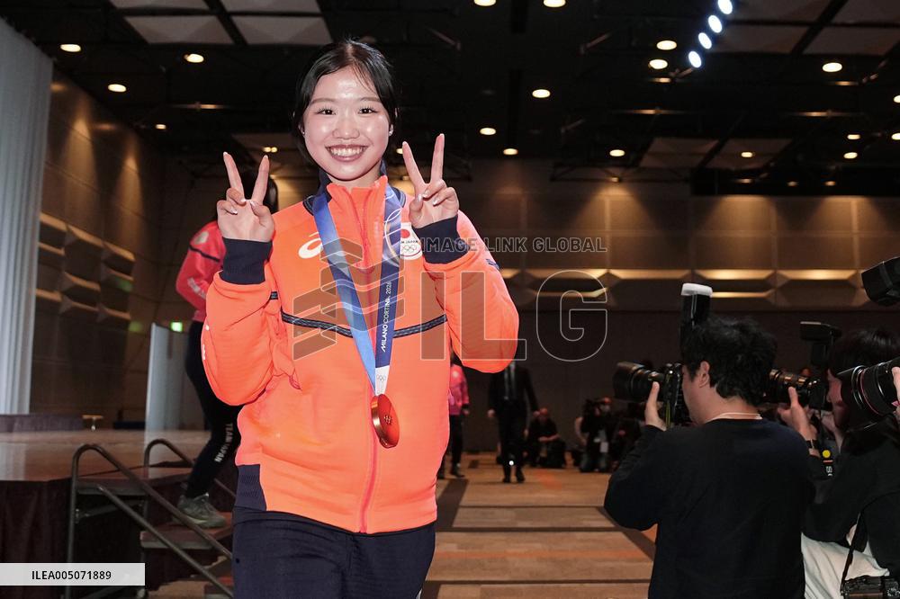 Athletes' press conference after Milan Cortina Olympics