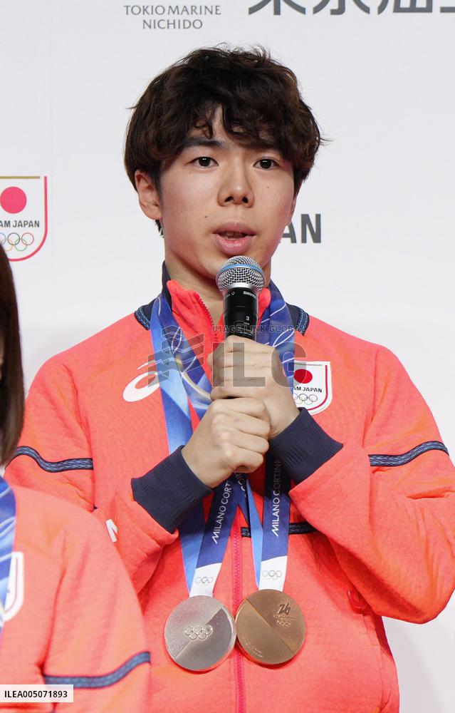 Athletes' press conference after Milan Cortina Olympics