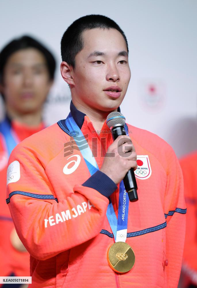 Athletes' press conference after Milan Cortina Olympics