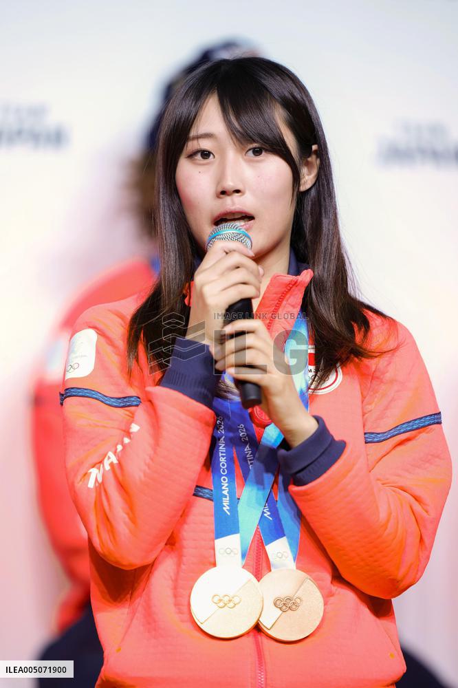 Athletes' press conference after Milan Cortina Olympics