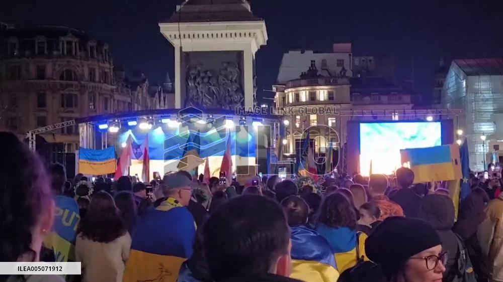 UK: Crowds Fill Trafalgar Square to Mark Four Years Since Ukraine Invasion 2