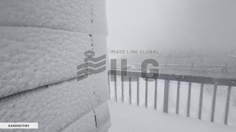 US: Fierce Snow and Icy Winds at Point Judith Pond in Rhode Island During Historic Blizzard