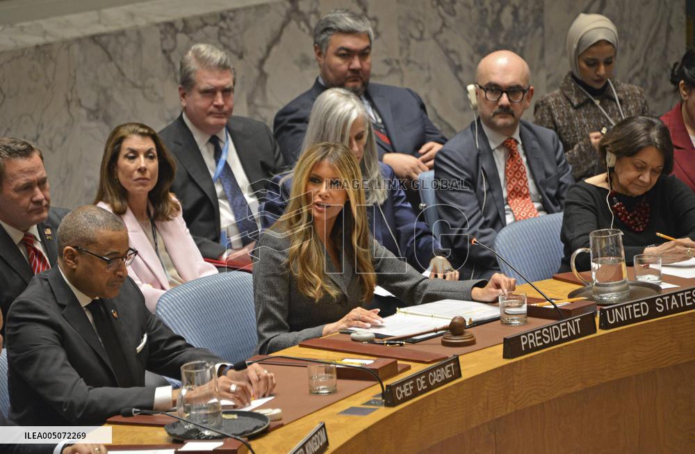 U.S. first lady Melania Trump at U.N. meeting