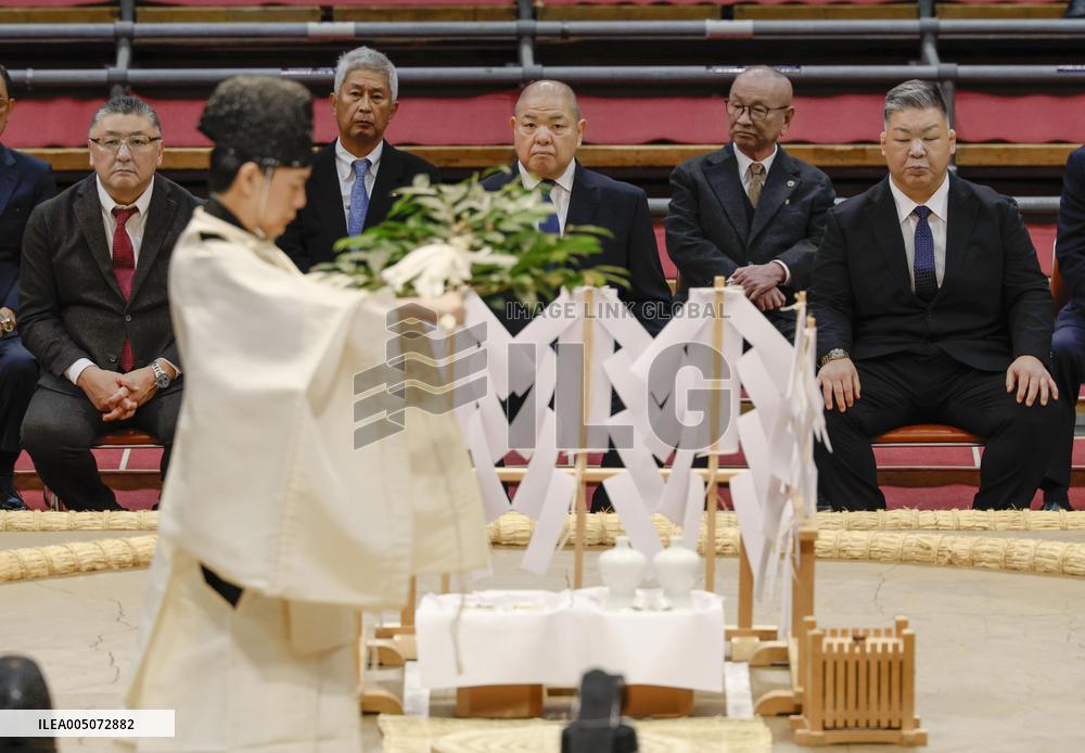 Ritual ahead of Spring Grand Sumo Tournament