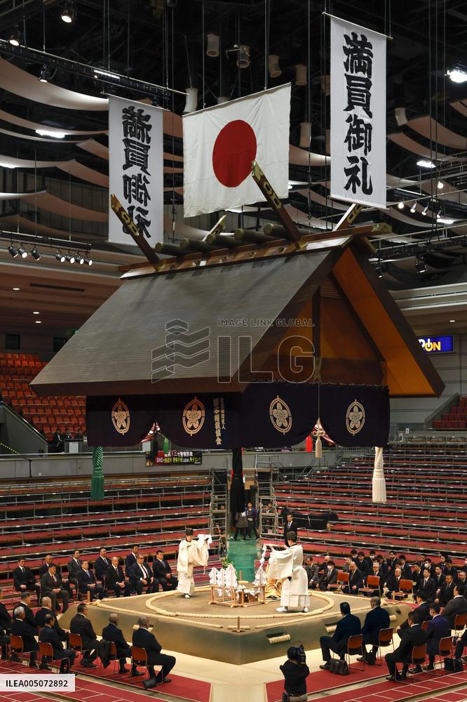 Ritual ahead of Spring Grand Sumo Tournament