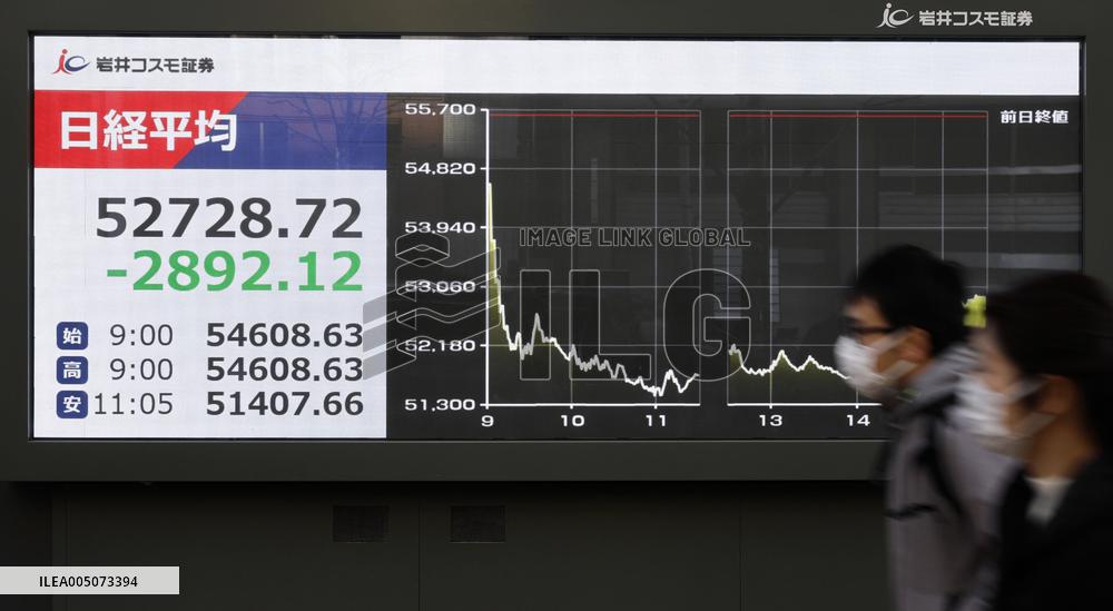 Tokyo stocks plunge