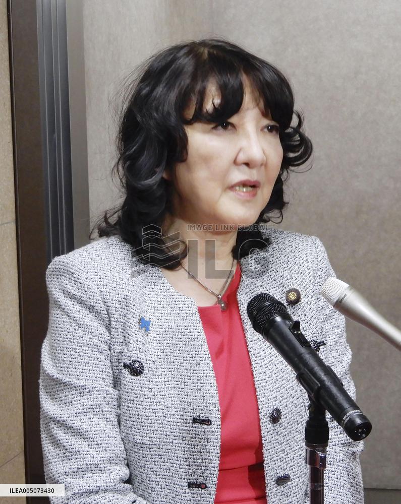 Japan Finance Minister Katayama meets press after G7 talks