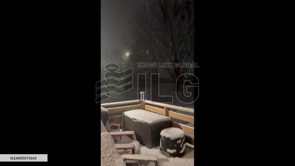 US: Fast-Moving Storm Brings Snow to Omaha Area, Nebraska