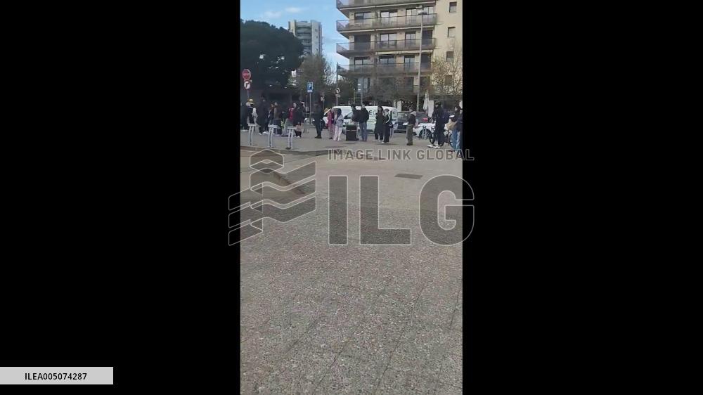 Spain: Travellers Line Up Outside Girona Station After Train Services Suspended