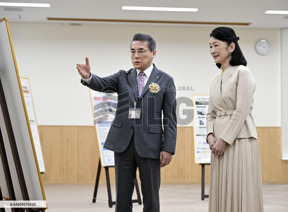 Japan Crown Princess Kiko at health lab in Ehime Pref.