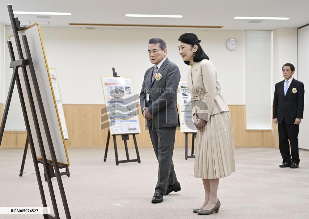 Japan Crown Princess Kiko at health lab in Ehime Pref.
