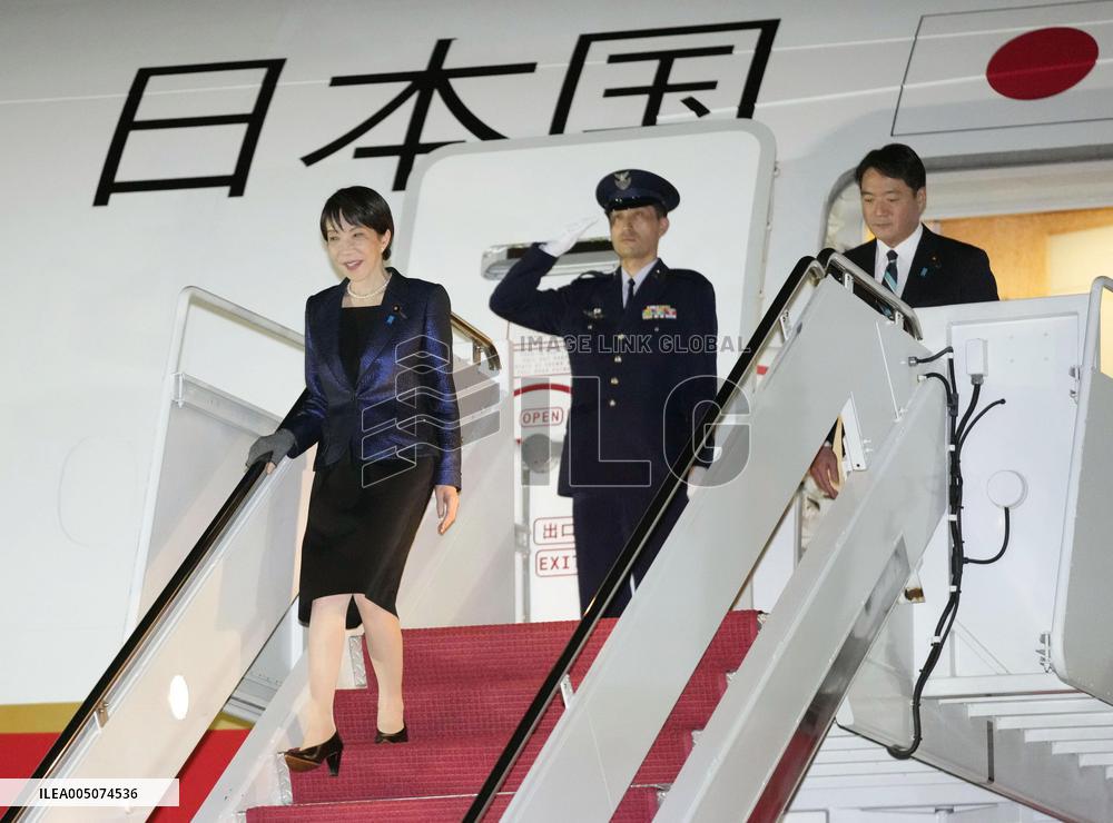 Japan PM Takaichi arrives in U.S.