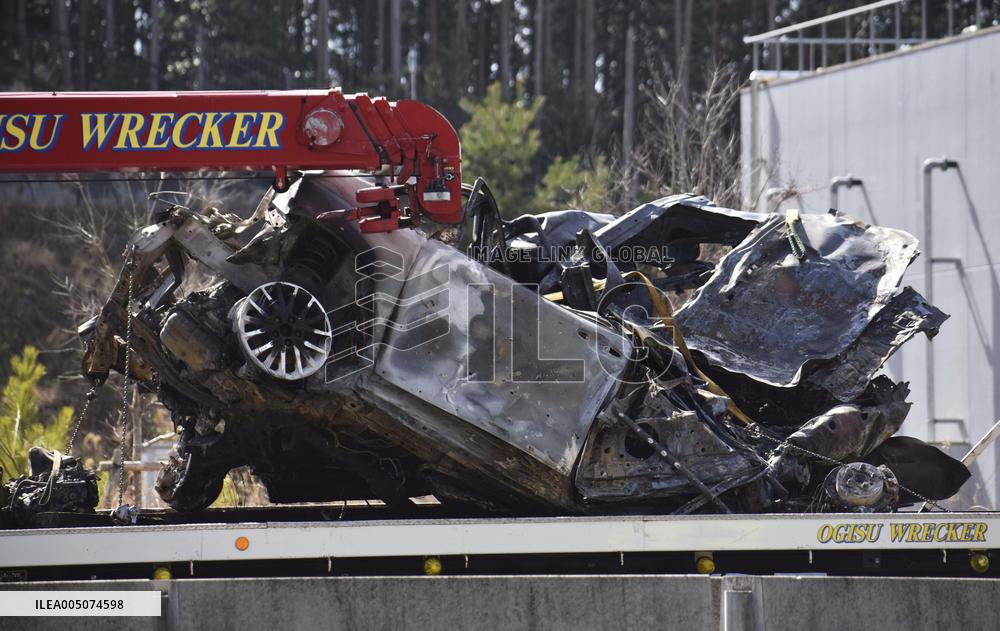 Multivehicle accident inside expressway tunnel in central Japan