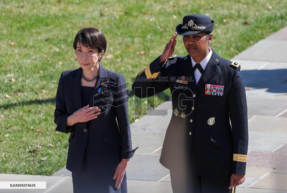 Japan PM Takaichi at Arlington cemetery