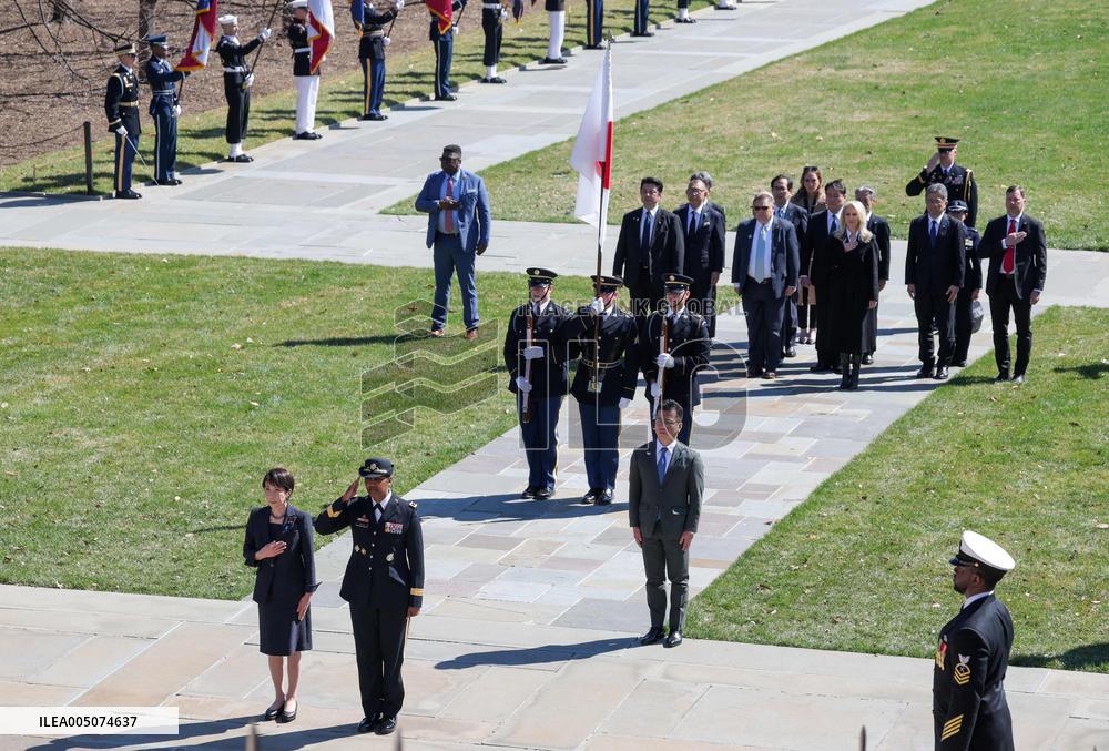 Japan PM Takaichi at Arlington cemetery
