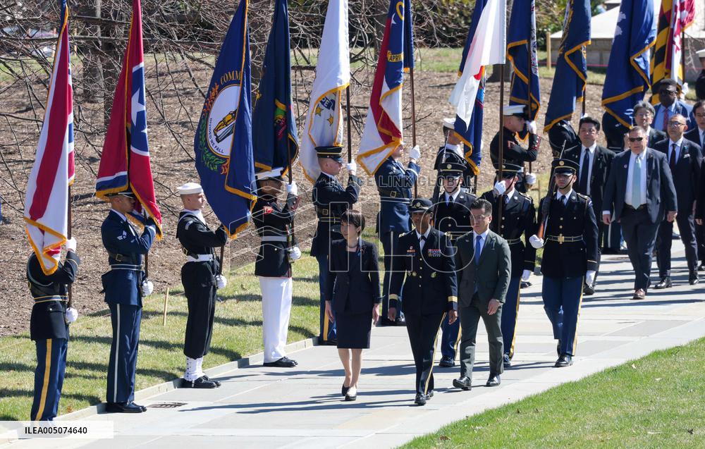 Japan PM Takaichi at Arlington cemetery