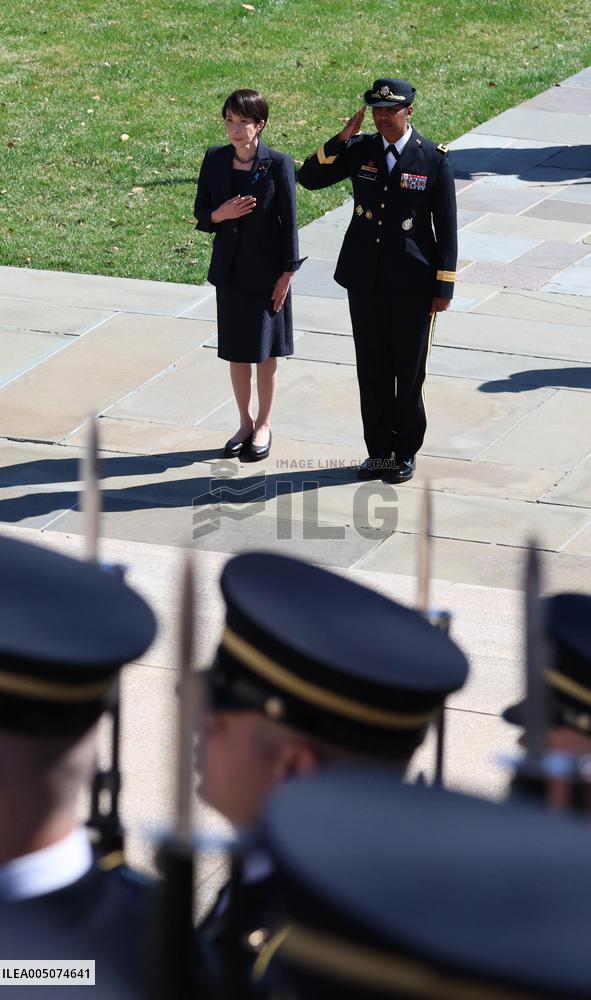 Japan PM Takaichi at Arlington cemetery