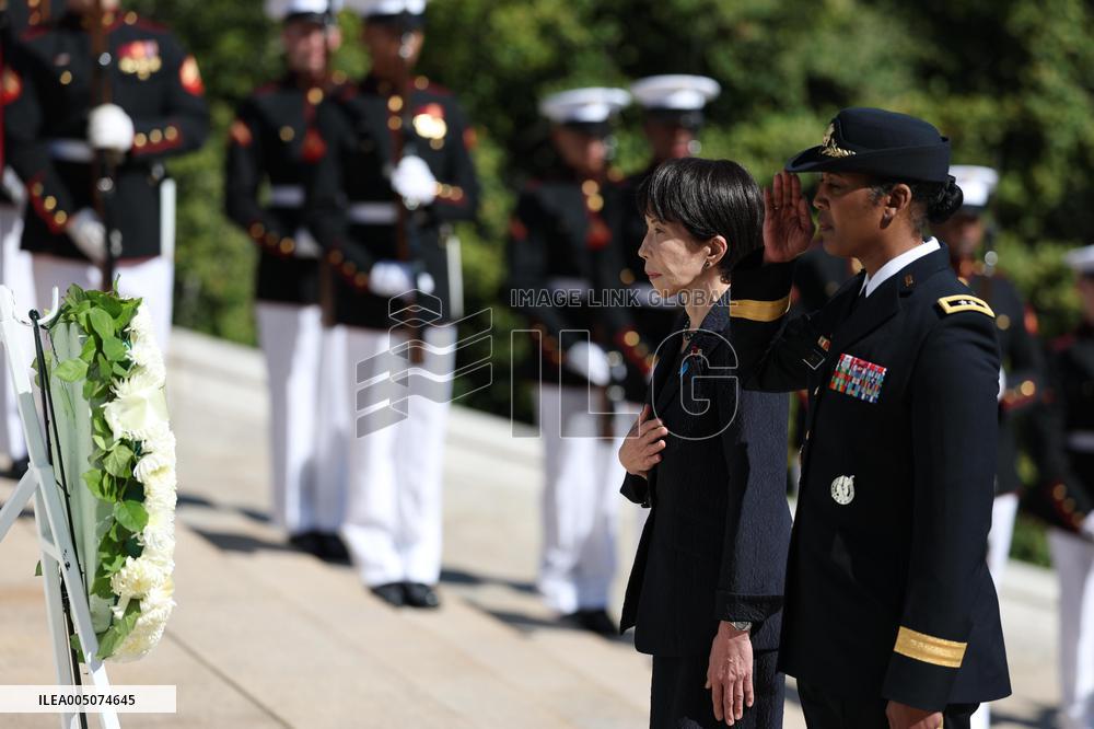 Japan PM Takaichi at Arlington cemetery