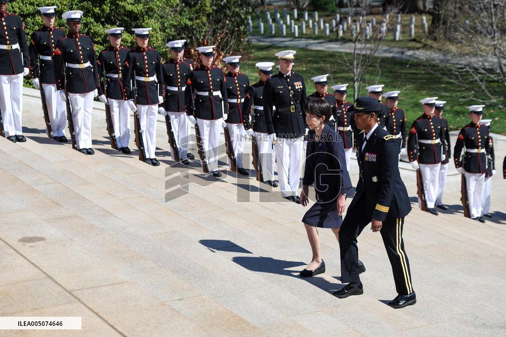 Japan PM Takaichi at Arlington cemetery