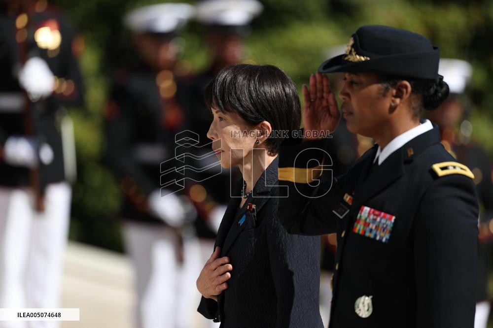 Japan PM Takaichi at Arlington cemetery