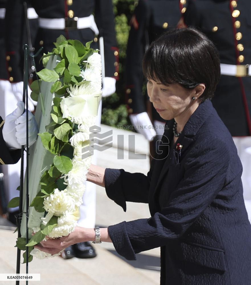 Japan PM Takaichi at Arlington cemetery