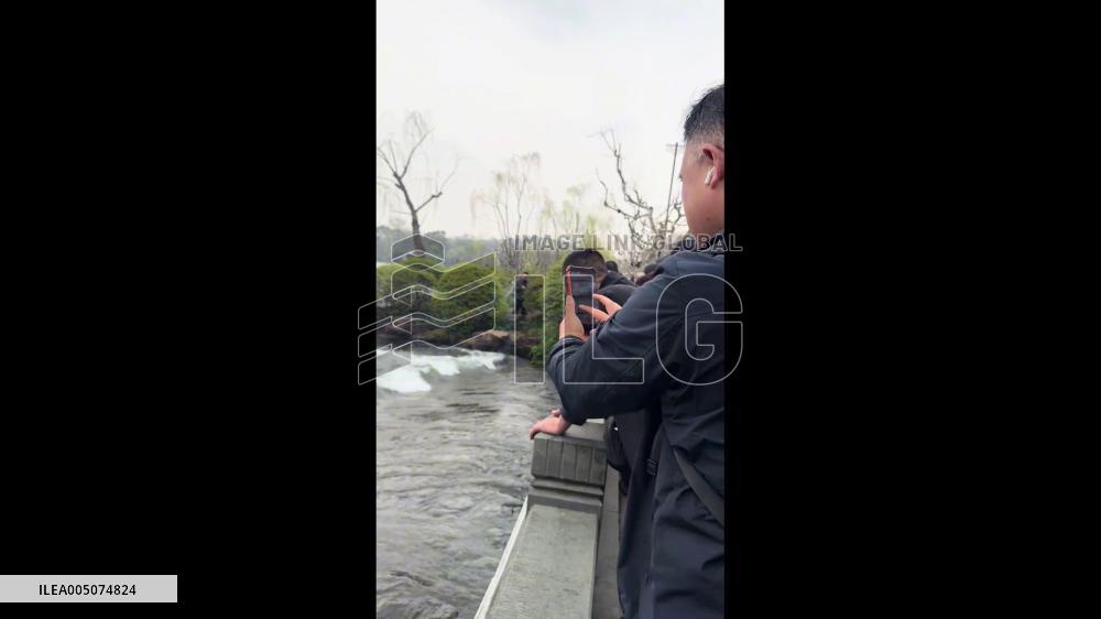China: Carp Battles Fast-Moving Currents at Taiziwan Park in Hangzhou